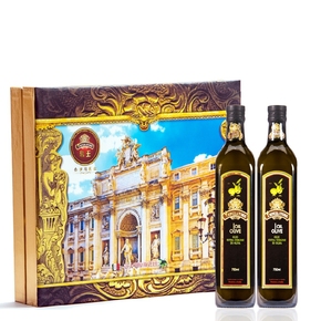 意大利进口帝王特级初榨橄榄油金罗马礼盒750mlX2