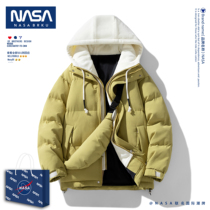 NASA联名潮牌冬季连帽外套男宽松百搭青少年羽绒棉服户外保暖棉衣