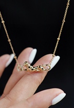 林轩珠宝 18K金钻石豹子项链 精致优雅金钱豹 时尚高级感流行穿搭