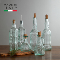 ㊣Bormioli意大利进口复古浮雕玻璃橄榄油瓶酒瓶酱油醋瓶调味料瓶