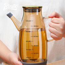Bincoo玻璃油壶油瓶厨房家用不挂油酱油醋调料瓶带刻度大容量油罐