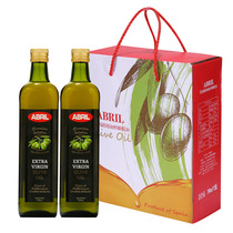 西班牙原装进口ABRIL艾伯瑞初榨橄榄油礼盒750ml*2瓶送礼福