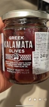 代购正品 希腊进口 M&S盐水红酒醋橄榄油浸希腊卡拉马塔橄榄 240g