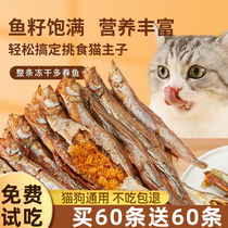 小鱼干猫猫零食宠物无盐猫咪营养补钙磨牙增肥发腮冻干多春鱼猫粮