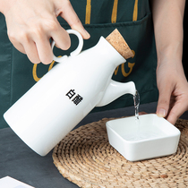 日式简约厨房用品纯白油壶油瓶陶瓷酱油瓶软木塞调味瓶醋壶大容量