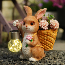 兔子太阳能灯花盆栽阳台花园户外庭院露台装饰造景观灯摆件送礼物