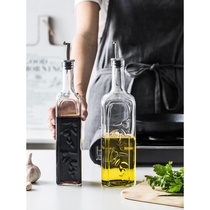 。进口创意厨房调味瓶家用玻璃罐酱油醋瓶子橄榄油壶防漏大小号套