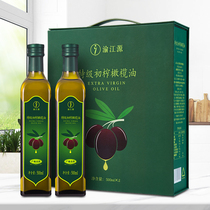 渝江源官方正品特级初榨橄榄油500ml*2瓶礼盒装健康食用油送礼油