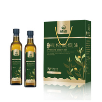 硒海 特级初榨橄榄油500ml*2瓶礼盒装进口原油冷压榨食用油