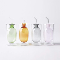 超轻双层玻璃油壶油罐醋罐调料瓶调料瓶橄榄油壶透明彩色家用