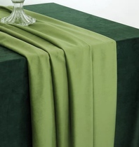 牛油果绿抹茶绿橄榄绿甜品台桌布背景装饰拍摄道具轻奢丝绒轻奢感