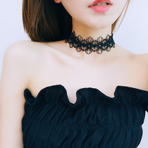 新款配饰蕾丝项链颈饰韩国脖子饰品颈带黑色锁骨链女性感夸张网红