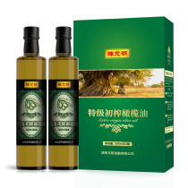 陈克明食用油西班牙进口特级初榨橄榄油500ml*2瓶装包装厂家直销