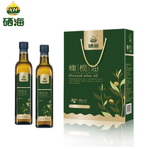 硒海 橄榄油500ml*2瓶礼盒装西班牙进口原油物理压榨食用油