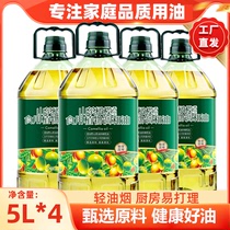 山茶橄榄食用油5L*4桶正品家用山茶油橄榄油植物调和油整箱色拉油