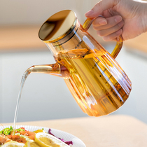 玻璃油壶防漏油瓶厨房不挂油大容量带刻度不锈钢调料装酱油醋油壸