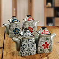 日式和风釉下彩餐具 创意调味瓶 酒瓶油壶 醋壶 作料罐密封罐醋瓶