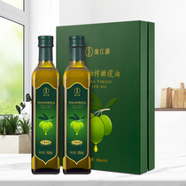 渝江源高品质精选80%成熟度鲜果冷榨特级初榨橄榄油500ml*2瓶礼盒