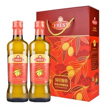 西班牙原装进口特级初榨橄榄油易贝斯特500mlx2瓶中国红礼盒装