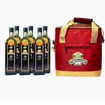 意大利进口帝王特级初榨橄榄油环保包套装500mlX6（红色)