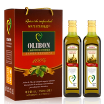 Olibon西班牙进口特级初榨橄榄油750mlx2礼盒装食用油