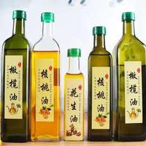 透明方型橄榄油瓶核桃油瓶米酒酵素山茶油瓶调料瓶1斤装玻璃油瓶