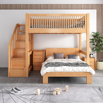 姐弟床s型上下铺双层床高低全实木子母床小户型错位交错式上下床