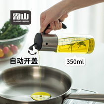 霜山玻璃油壶重力自动开合油瓶家用调味厨房大容量不挂油防漏油罐